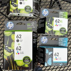 New HP Inkjet Cartridges: 62/62XL (set of 4)