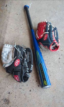 T-ball glove and bat
