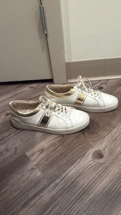 MK white and gold sneakers