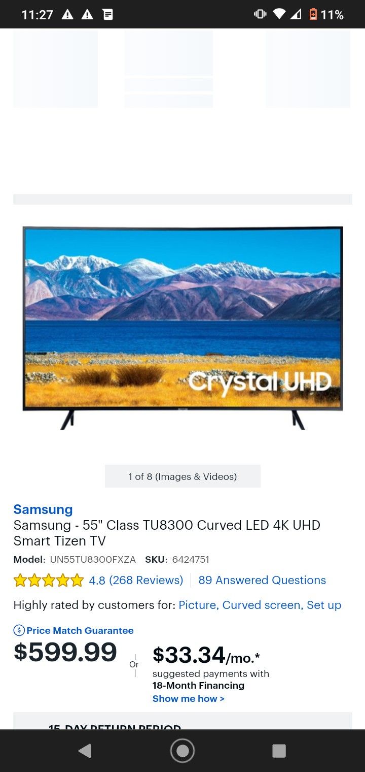 55 Samsung Curved Tv