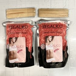 Pack of 2 REGALICO Wax Beans 1lb Each Pink Waxing Beans for Hair Removal