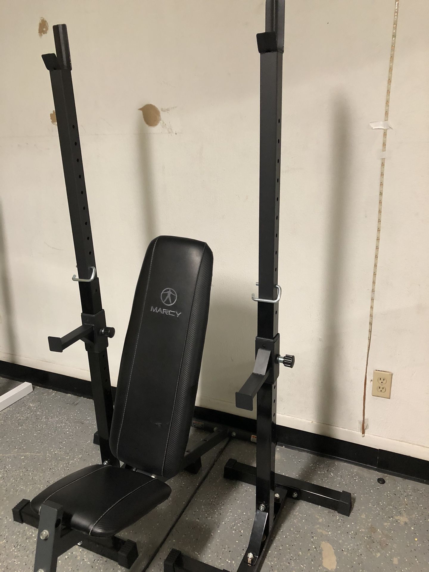 Light duty adjustable workout weight bench press and squat rack attachment...$150 OBO