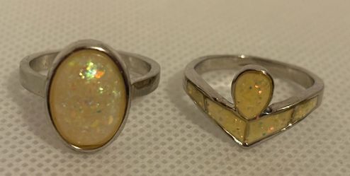 2 Vintage Silver tone Rings  Size 7.5 and 8
