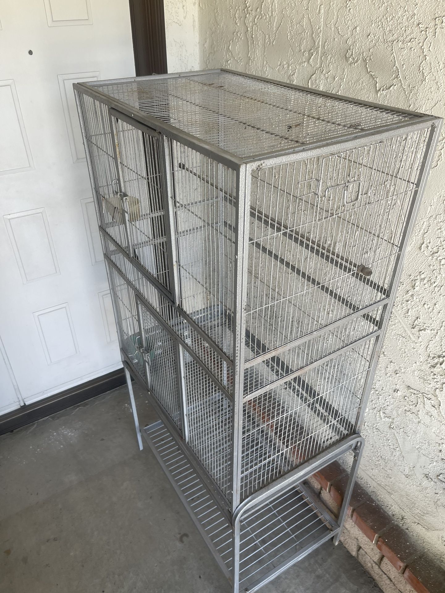 Cage Large Birdcage Parrots Love Birds W/ Stand Vintage