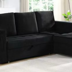 Black Velvet Pullout Sofa!