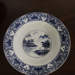 Set of 5 Canton Blue Porcelain Bowls - Made in China -   6.5” Rice/Soup Bowls