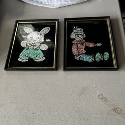 Set of Art Glitter Framed Wall Decor