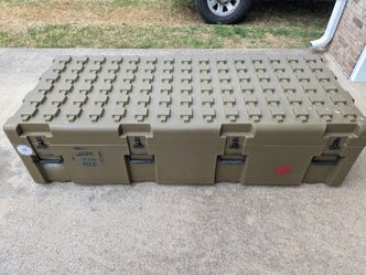 Military Composite Field Storage Container  with Wheels On One Side And Accessories For Work Table Conversion.