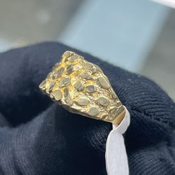 14k Italian Gold Nugget Ring Size 6