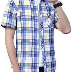 Men's short sleeved Plaid Shirt 