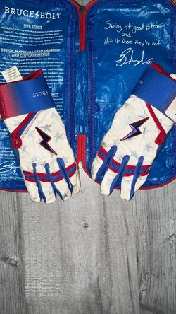 Bruce bolt Brandon Nimmo Signature Series Long Cuff Batting Gloves - Stars & Stripes youth large