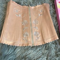 ▪️Rubii▪️ New 🏷️  Nude corset with leather & floral prints  Size: M -long