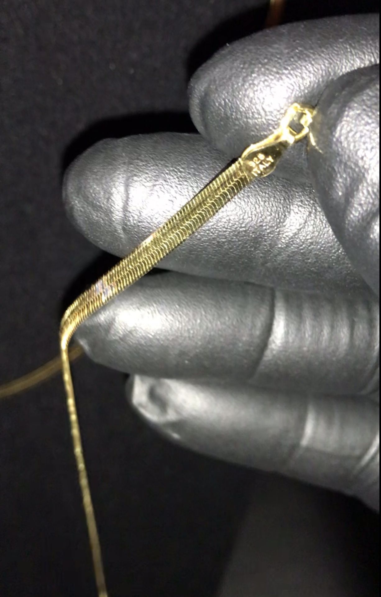 18” & 7-1/2” Herringbone Chain & Bracelet 14k Gold Plated