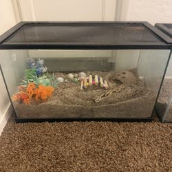2 Aquariums. Can Be Used For Hermit Crabs Or Fish. 