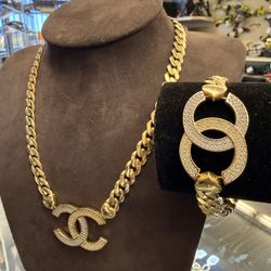 14KT Chain & Bracelet Set W/ CZ Stones 41707-4, 41707-5