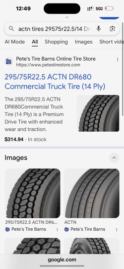 295/75r22.5 Actn
