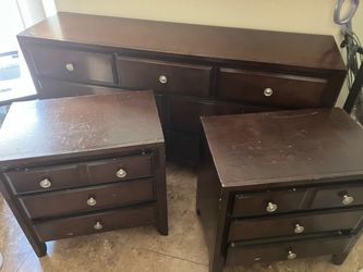 Dark Brown Dresser and Nightstand Set