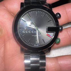 Gucci G Chrono Black PVD Guilloche Dial Men's Watch 
