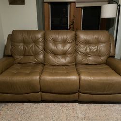 Brown Leather Couch 