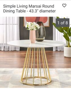 New In The Box White And Gold Kitchen Table