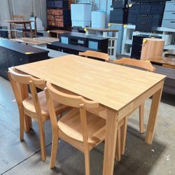 Brand new 🔥New in box 🔥 Farmhouse 5-Piece Dining Table Set with 4 Chairs, 47.3-65" Extendable Kitchen Table with 17.7" Pull-Out Side Table for