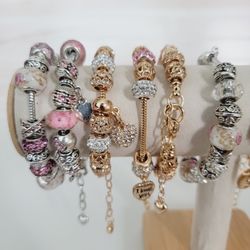 Women Elegant Charm Beaded Bracelet Jewelry Gift Adjustable 