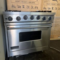 Viking 36”Wide Dual Fuel Range Stove In Stainless Steel 