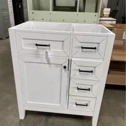 New Assembled 30" Solid Wood Bathroom Vanity Cabinet Frame ONLY NO SINK