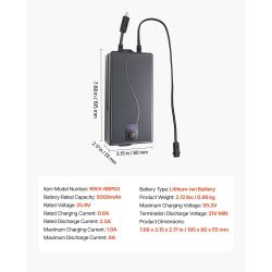  Battery Pack for Reclining Furniture, 5000 mAh Rechargeable Recliner Battery Pack, with Universal 2-Pin Connection and LED Display Screen, for Electr