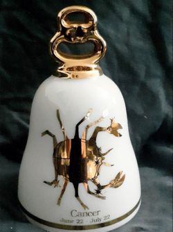 Cancer Zodiac Bell Danbury Mint 24kt Gold Fine Bavarian Porcelain Vintage 1980s