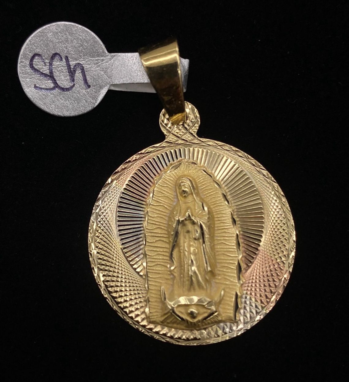 $550 Three Tone Gold Virgin Mary Religious Charm