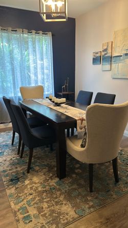7 piece dining set - table & 6 chairs