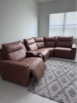 Sofa - Saddle 5 Pc Dual Power Reclining Modulartwo
