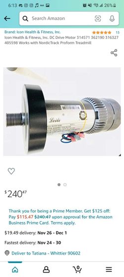 NordicTrack Proform Treadmill DC Drive Motor (contact info removed)90 (contact info removed)98