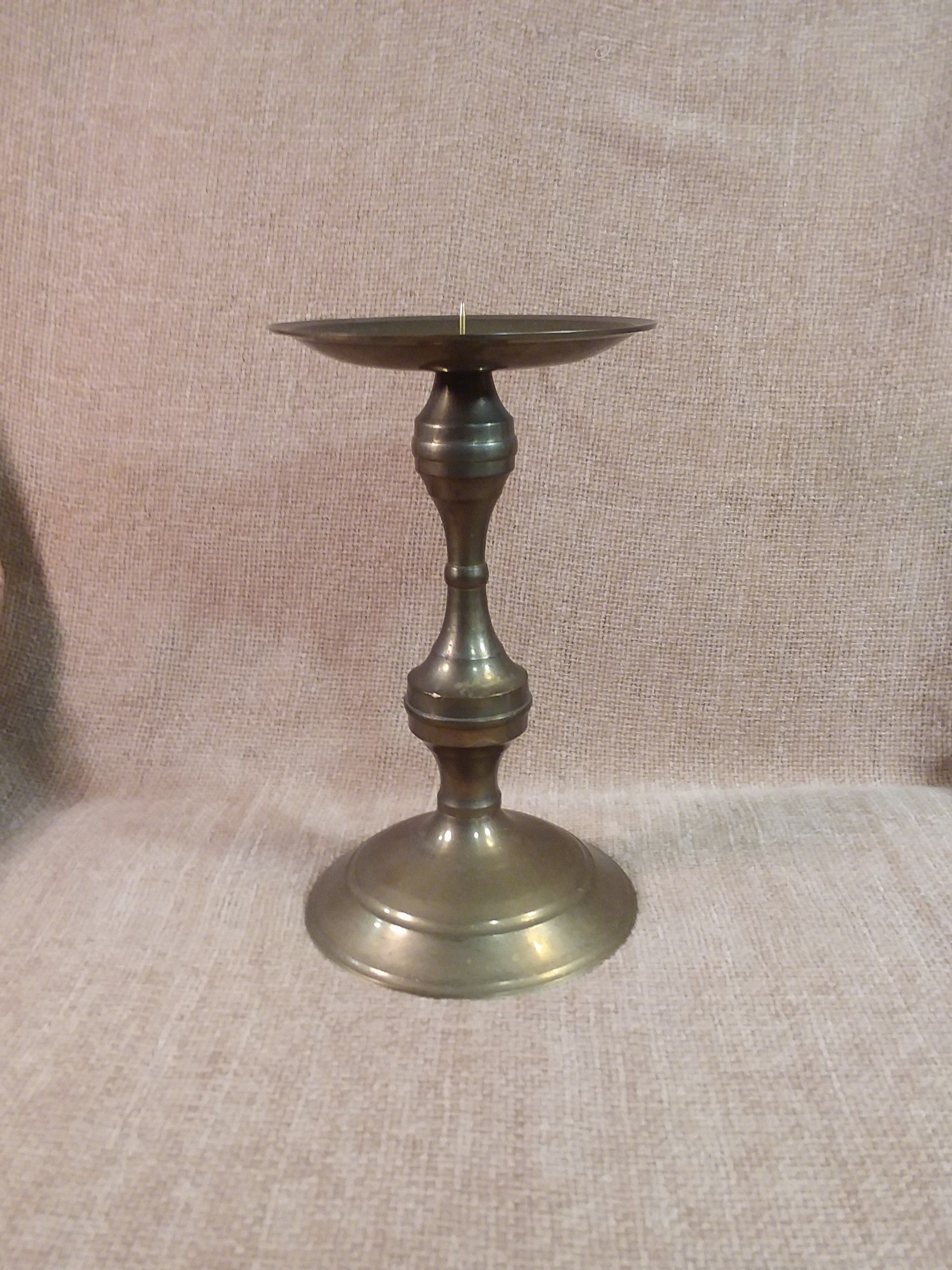 Vintage Brass Pedestal Candle Holder 2