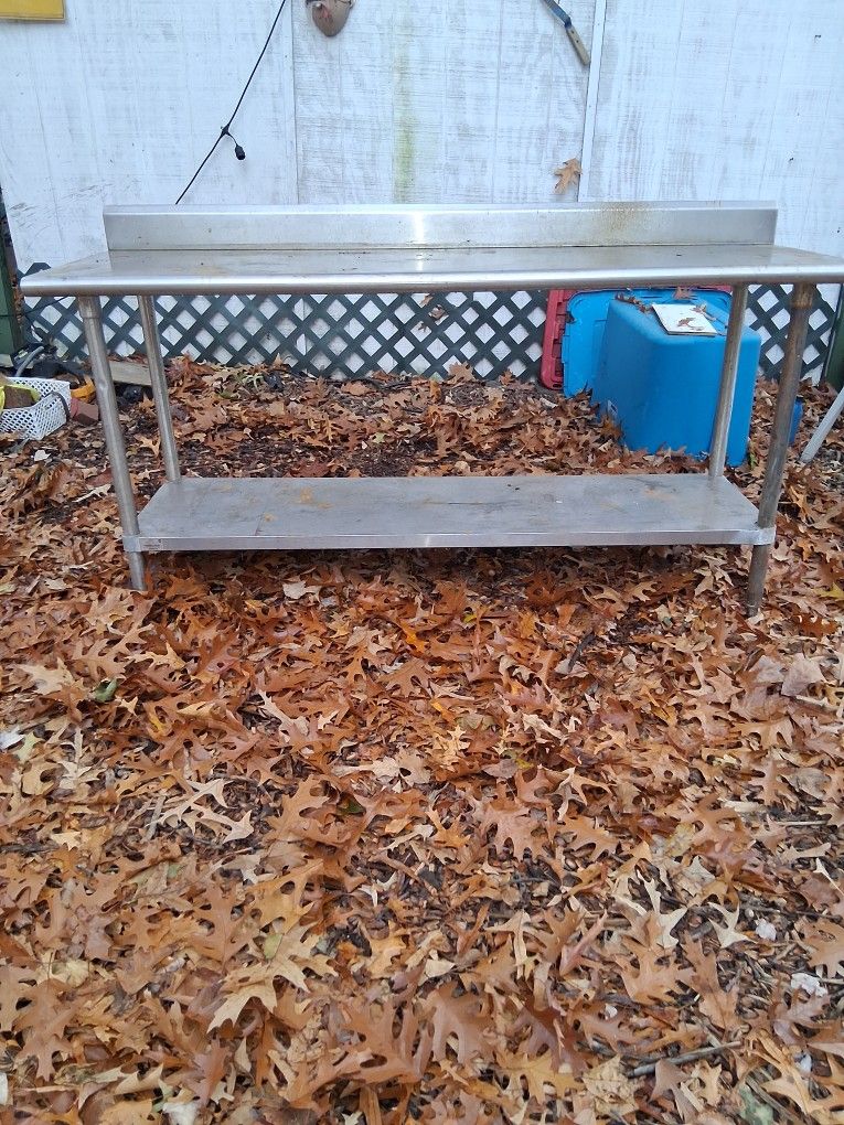 Stainless Steel Table. I Used It for A Weilding Table Ground The Table And Whatever You Put On It Is Ready
