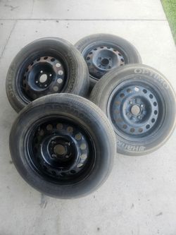Good Condition 4x114.3mm 4x4.5" 4 Lug Wheels Tires Rims Hankook Tires