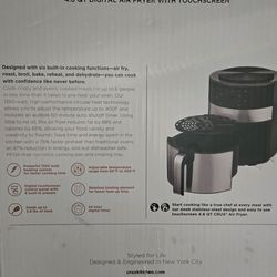Crux 4.6qt touchscreen air fryer