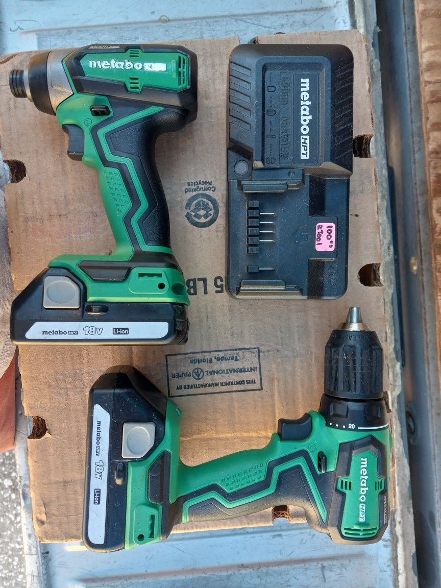 Hitachi/ Mattabo Drill And Impact Driver Kit With Batteries And Charger
