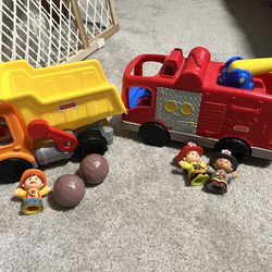 Little People Dump Truck & Fire truck