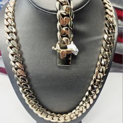 14k Miami Cuban Chain And 14k Bracelet