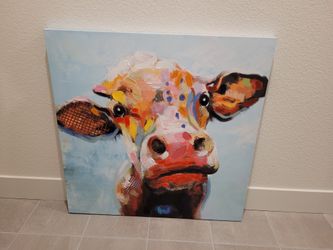 Modern Abstract Cow Canvas Painting