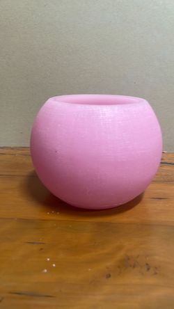 Pink Candle Round  Pot