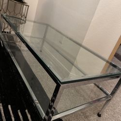 Modern 2-Tier Glass Coffee Table