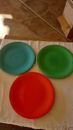 3- Vintage Fiesta Large 15"  Chop Plates