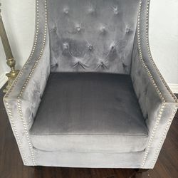 New velvet chair grey