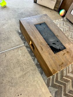 2-Piece Outdoor Propane Gas Fire Pit Table