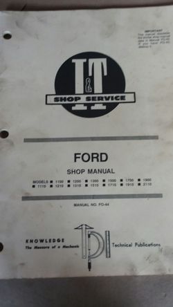 Ford tractor shop manual