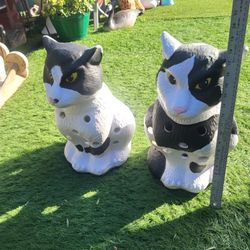 Concrete  Cat Statues (You Can Put Plants Or Lights Inside)