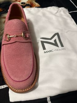 Marc Nolan Pink Suede Horsebit Loafer